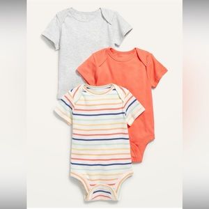 🌟 NWT Old Navy Baby Striped 3 Pack Short Sleeve Bodysuits